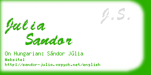julia sandor business card