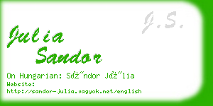 julia sandor business card